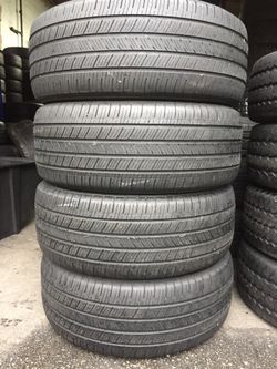 235/55/17 Michelin set of used tires in great condition 70% tread 200$ for 4 . Installation balance and alignment available. Road force balance avai