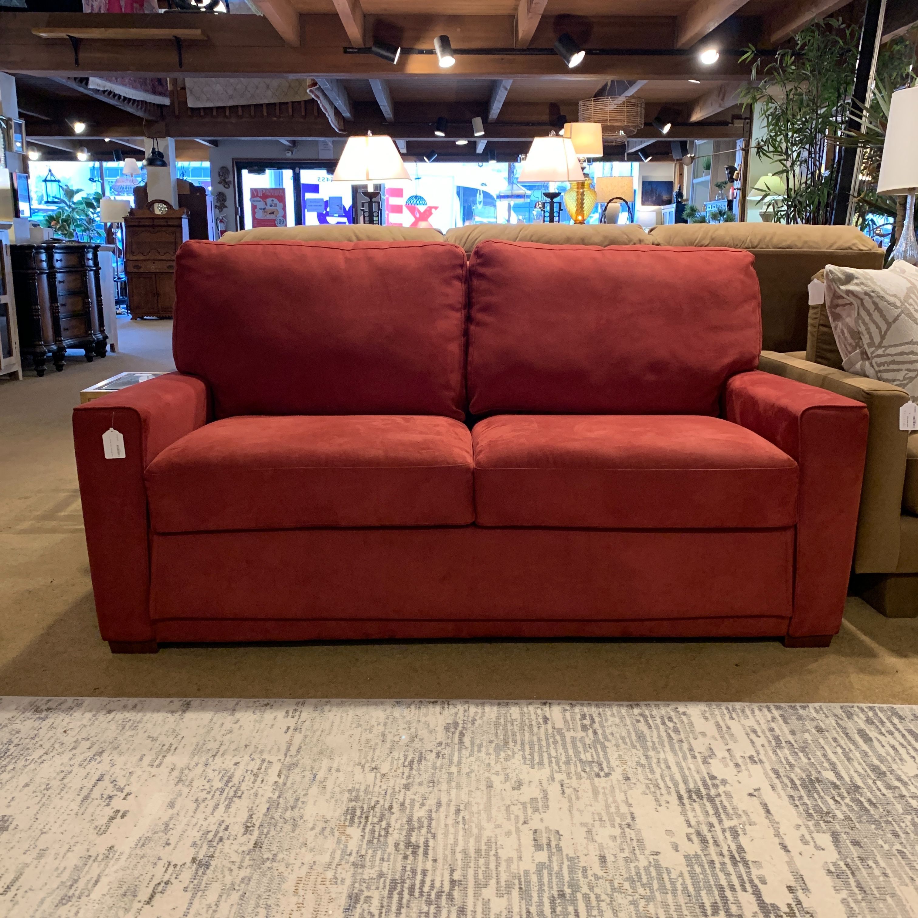 Red Microfiber Sofa Sleeper