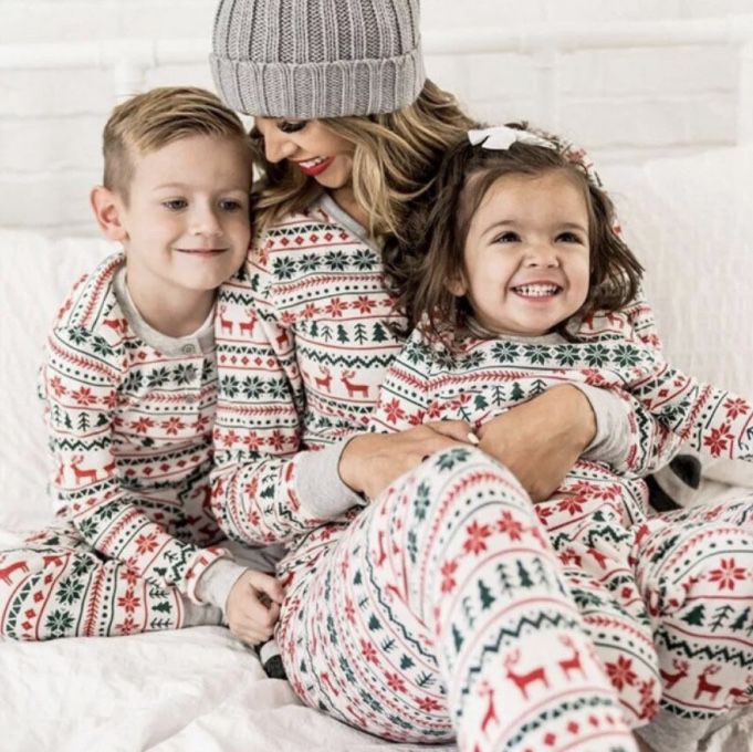 Matching Family Christmas Tree and Reindeer PJs Bundle - Set Of 8