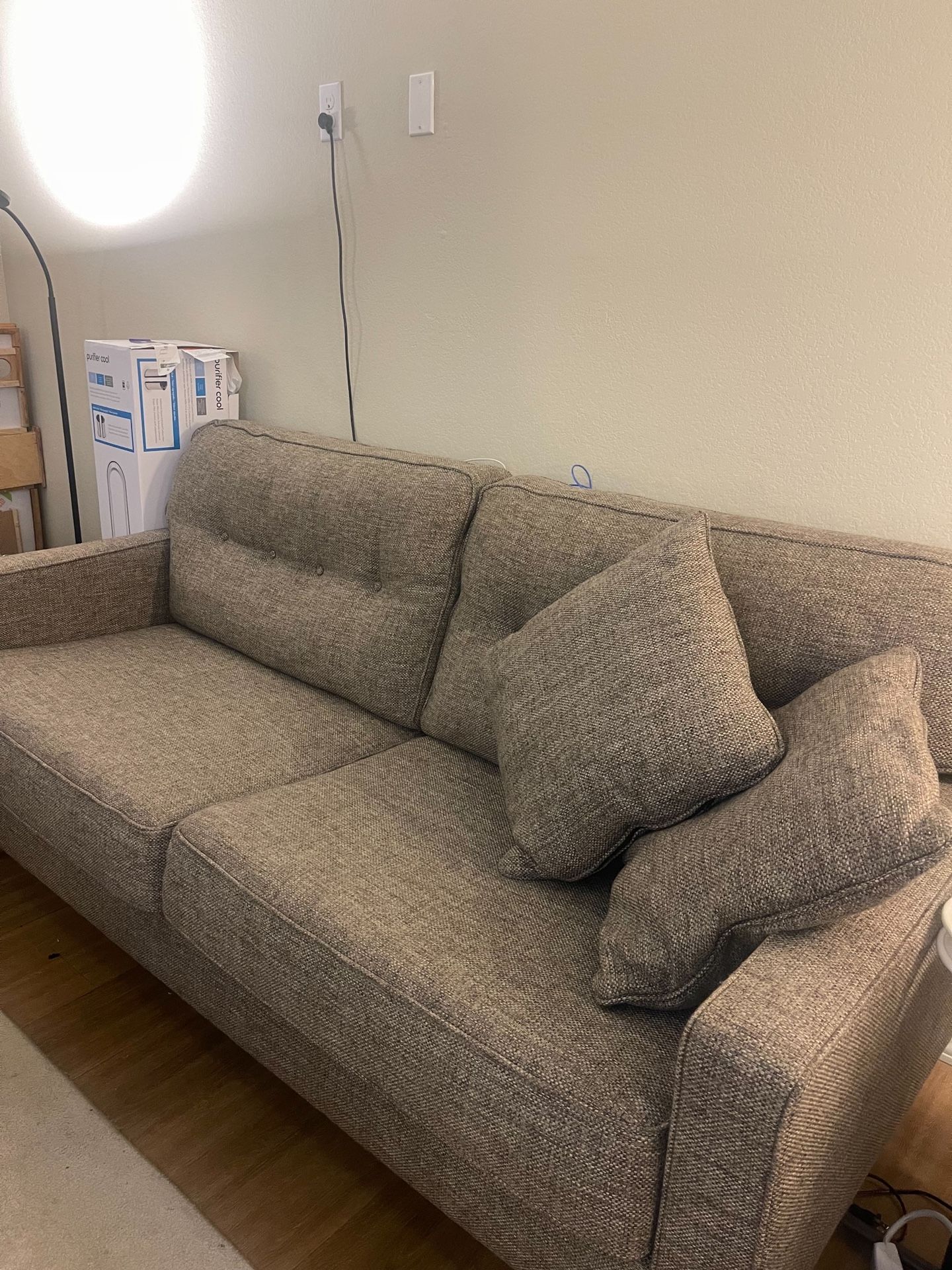 Modern Grey Sofa Set (2 Pieces) – Like New