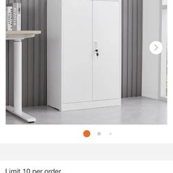 White 42 in. H Storage Cabinet with Adjustable Shelves. $80