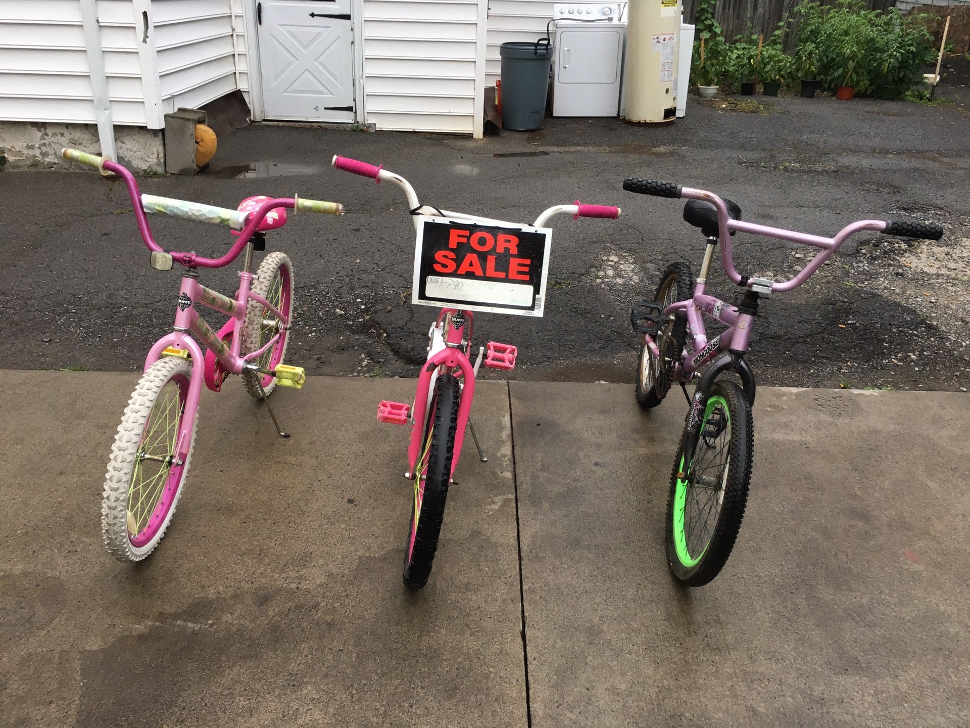 Three girls bikes.