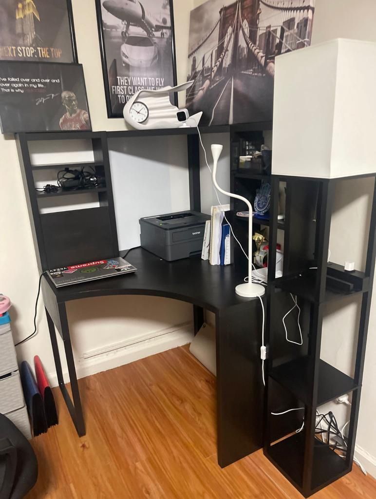 black ikea corner micke desk (used) price is negotiable