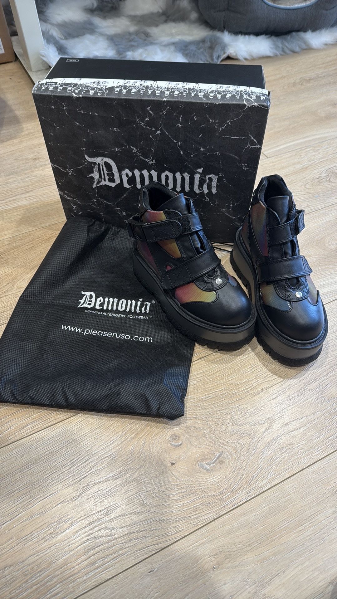 Demonia Platform Boots Rainbow