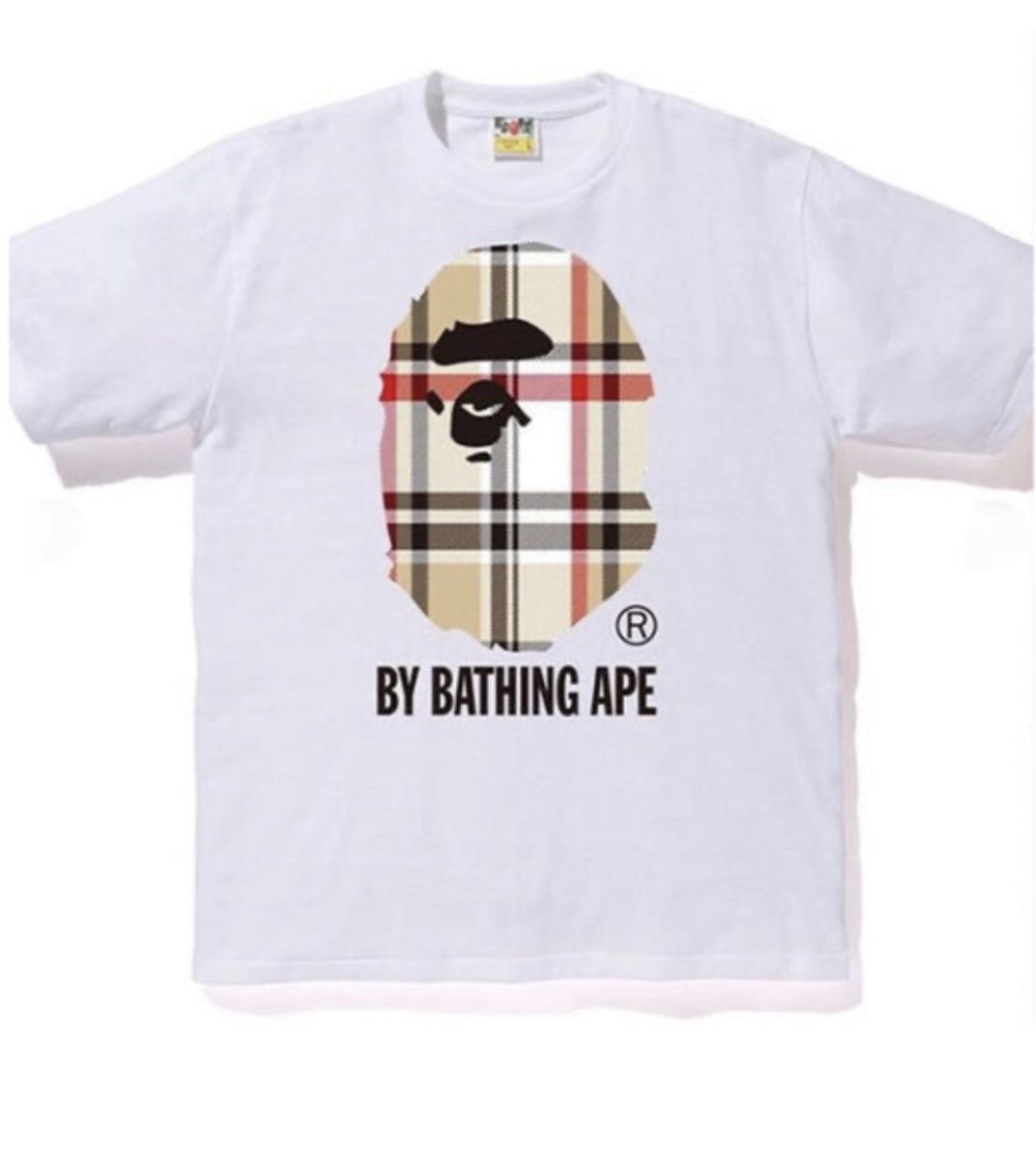 Bape Big Ape White Plaid Tee
