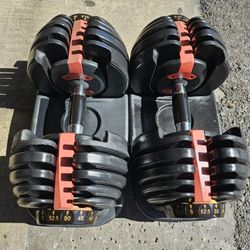 Pair Of Adjustable Dumbbells 52.5 Lbs 