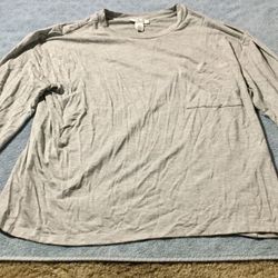 Women's Jersey Long-Sleeve Boxy Pocket Tee Shirt, Light Heather Grey, Medium