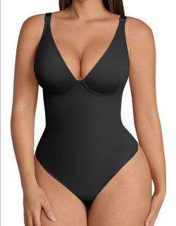 FeelinGirl Deep V Neck Thong Body Shaper
