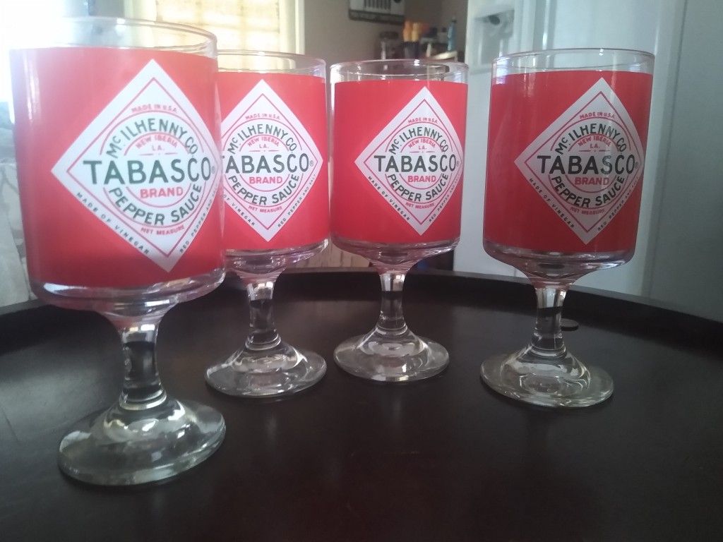 Vintage Tabasco Pepper Sauce Bloody Mary Glasses