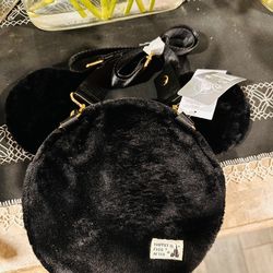 Disney Parks Tan Faux Fur Mouse Ear Crossbody Bag - 2025 Collection