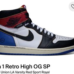 Jordan 1 x Union LA Varsity Red Sport Royal Sz 10.5