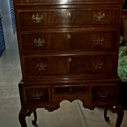 Antique Colonial Style Tall Dresser