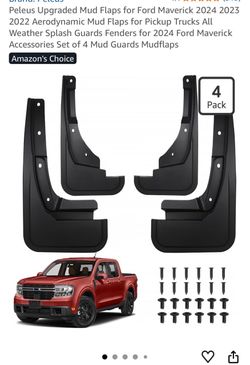 Upgraded Mud Flaps for Ford Maverick Aerodynamic Mud Flaps for Pickup Trucks All Weather Splash Guards Fenders Accessories Set of 4 2022-24 new