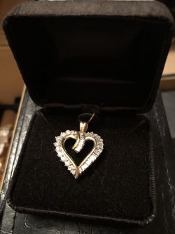 Diamond necklace W/ real gold Italian snake chain