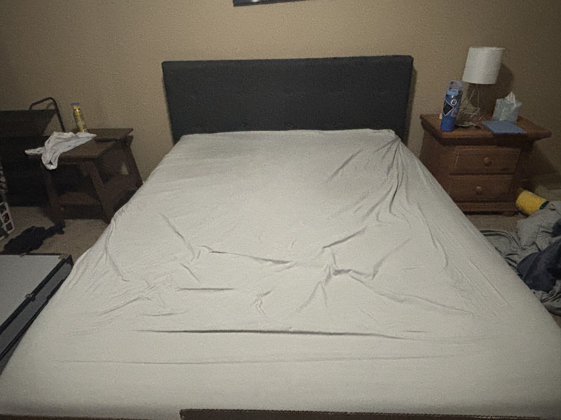 Grey Bed Frame + 4 Drawers