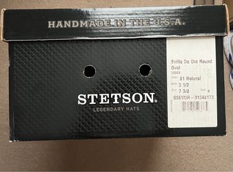 Stetson 1000X Evilla De Oro Straw Hat Size 7 3/8 Brim 3 1/2