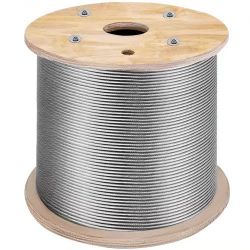468^T316 1x19 Stainless Steel Cable 1/8" Cable Rail Wire Rope Aircraft Cable 984FT 468^