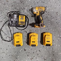 Dealt 1/4" Impact, Charger And Batteries 