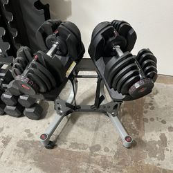 Dumbbell Adjustable Weights BowFlex 10-90lb with Stand