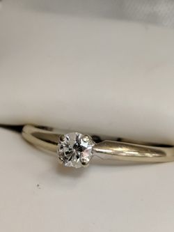 14K solid White GOLD DIAMOND RING