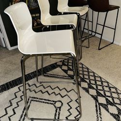 3 White Bar Stools