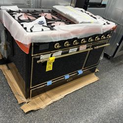 Brand New Ilve Majestic II Black 48” Dual Fuel Range Stove 