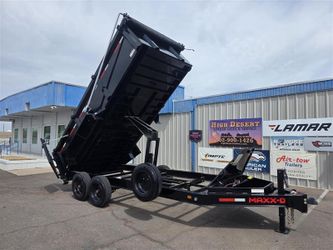 2026 MaxxD DJX 7x16x3 Dump Trailer 17.5k GVWR 8k axles, crank tarp, wireless remote
