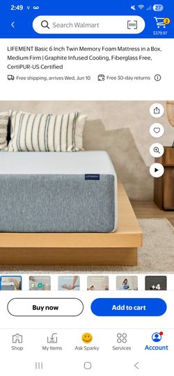 Lifement memory foam twin mattress
