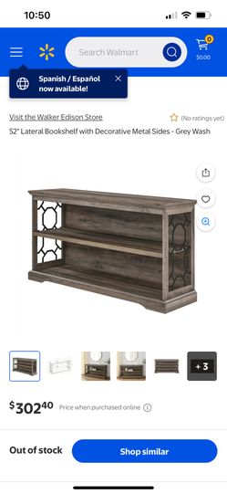 Bookshelf Console TV Stand grey