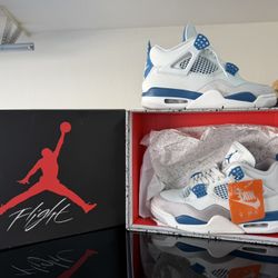 Air Jordan 4 Retro Off-White/Military Blue