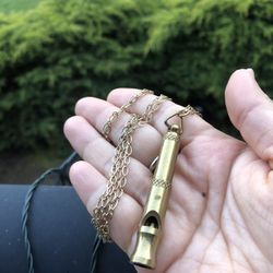 Vintage Whistle Pendant Long Necklace
