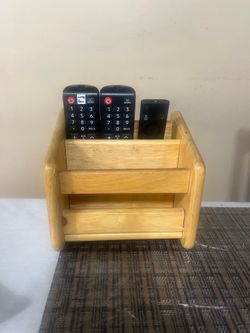 Wooden remote control caddy