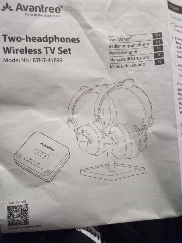 Two - Wireless Headphones TV Set