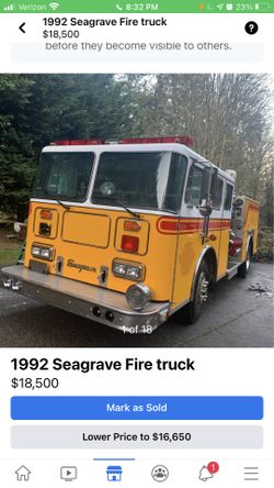 1992 Seagrave Fire truck