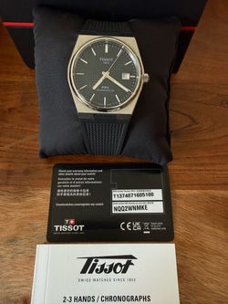 Tissot PRX Powermatic 80 40mm Black Dial Rubber Strap