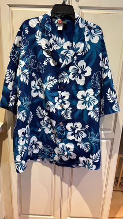 Blue Hawaiian Shirt Size 4XL polyester