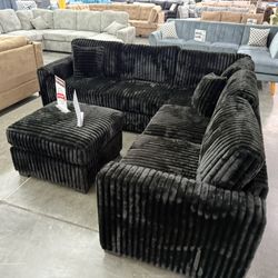 New Black Sectional 