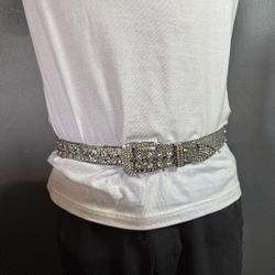 Rhinestone Belt Silver