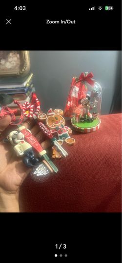 3 Christmas Mickey Disney ornaments