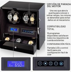 Bobinador de relojes con espacio para 5 relojes, pantalla LCD,