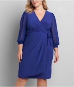 Lane Bryant Royal Blue Faux Wrap dress