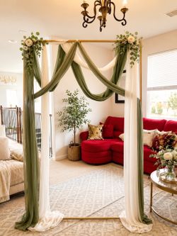 Metal Arch Frame & Drapes Set for Backdrop