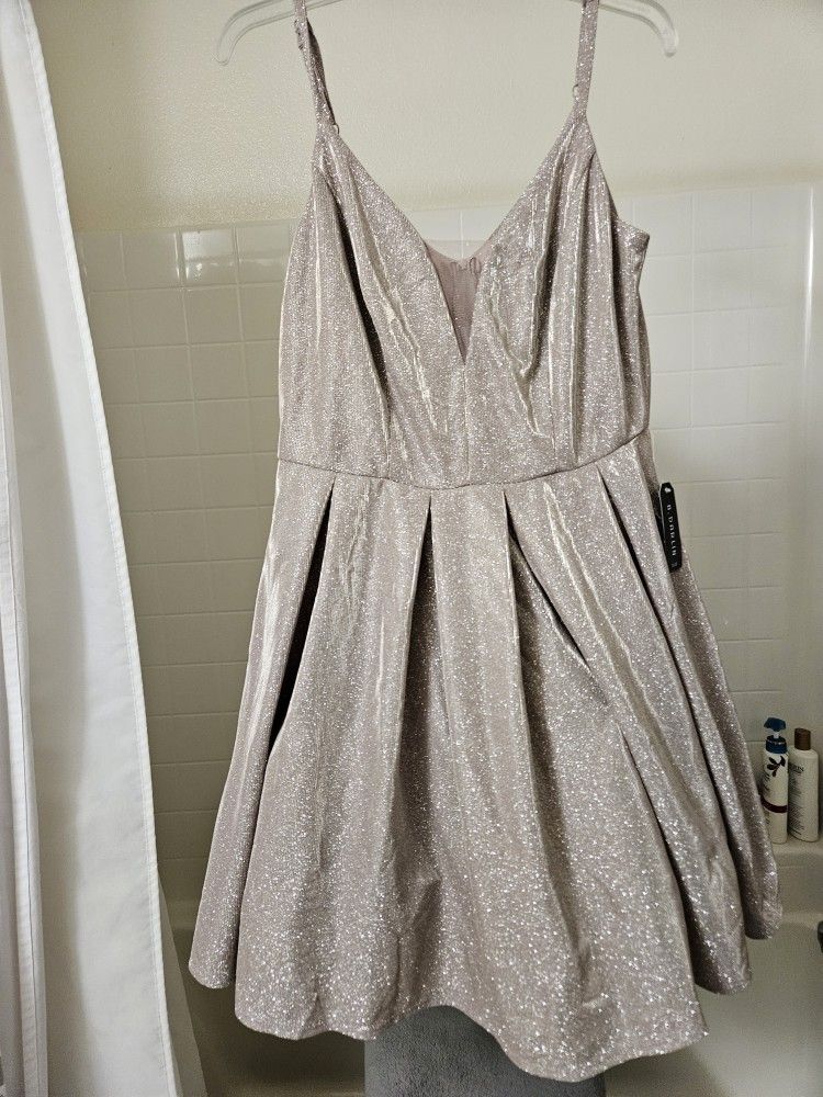 Cocktail Dress, Never Worn, Size 14,back Zipper, Side Pockets, Pockets