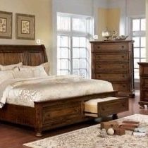 Brand New 4 PC Dark Oak Wood Bedroom Set with Storage Drawers