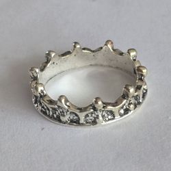 STAINLESS STEEL FOREVER WEAR SILVER NEW CROWN TIARA SIZE 4 RING
