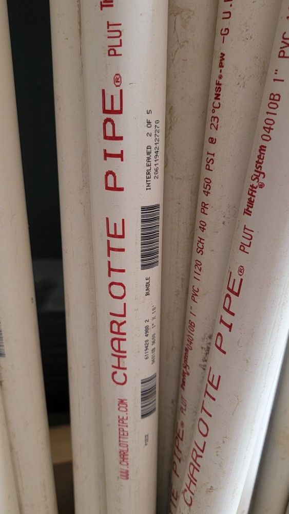 1 Inch PVC Pipe Sch40 10' Lengths