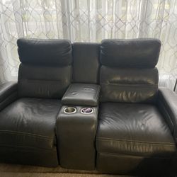 Leather Loveseat And Couch 