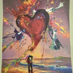 Lithograph by Jim Warren entitled “Love is in the Air”