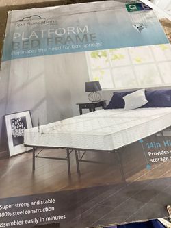 Zinus Spa Sensations 14” Platform Bed Frame – Queen/King – New