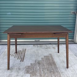 Mid Century Expandable Dining Table or Desk w/ Drop Leaf Solid Wood